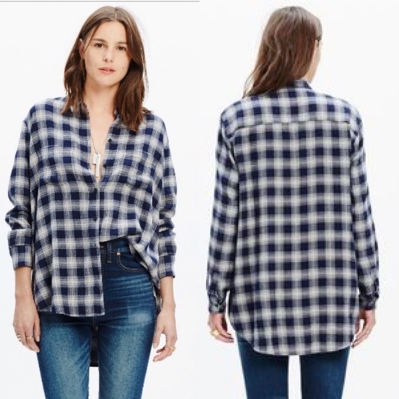 Madewell Oversized Boyshirt Andover Plaid - Picture 1 of 5